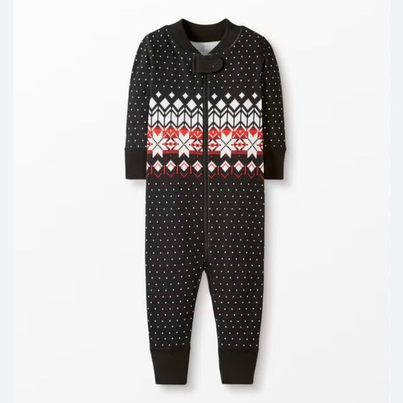 Hanna Andersson Other - Hanna Andersson Holiday Baby Zip Sleeper Family Heritage Black Red & White NWT‎